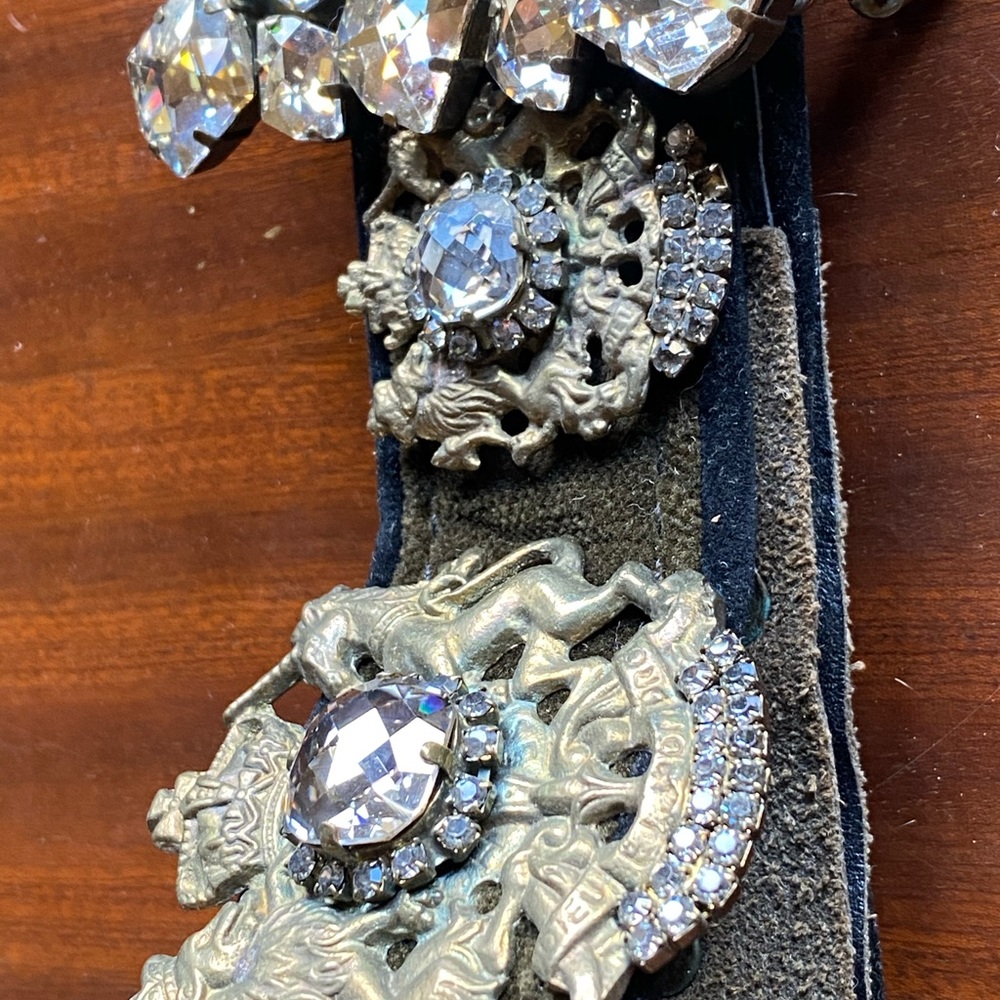 Greek designer DUKAS belt Swarovski crystals - Picture 2 of 14
